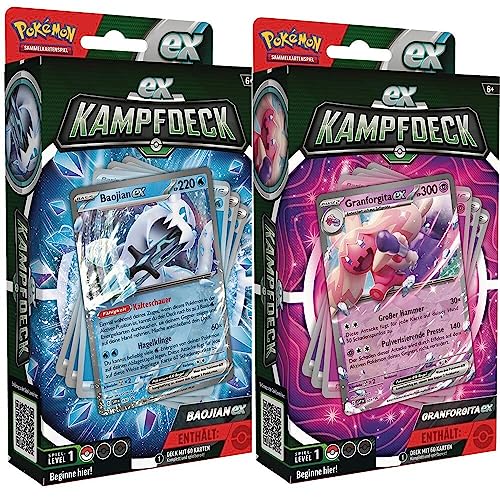 collect-it.de MY HOME OF CARDS + TOYS Pokemon EX-Kampfdeck Juli 2023 - Beide Decks - Baojian EX + Granforgita EX - Deutsch + 100 Exklusive Sleeves von collect-it.de MY HOME OF CARDS + TOYS