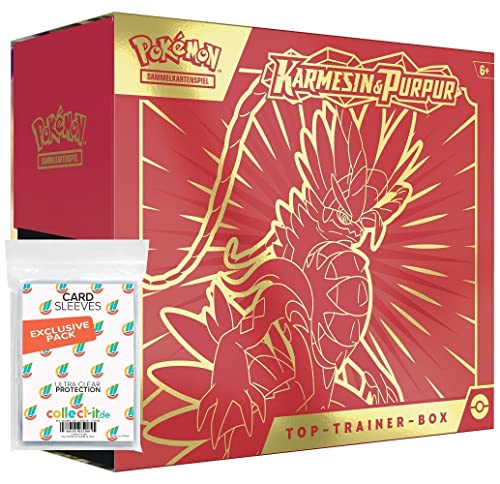 collect-it.de MY HOME OF CARDS + TOYS Sleeves mit PKM Karten Karmesin & Purpur - Karmesin Top Trainer Box - Deutsch von collect-it.de MY HOME OF CARDS + TOYS