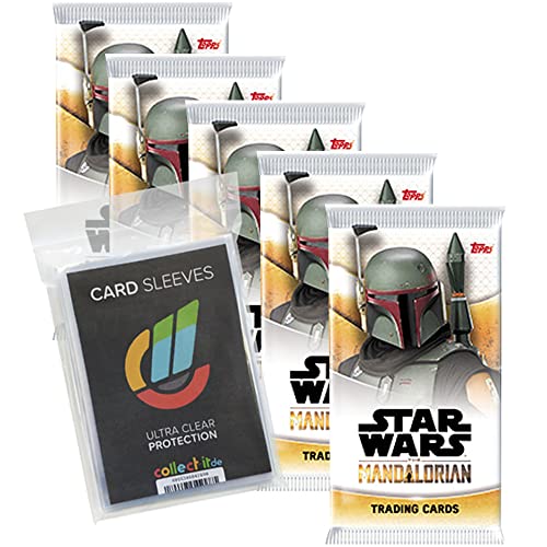 collect-it Topps Star Wars The Mandalorian - Bundel mit 5 Booster + 40 Hüllen von collect-it