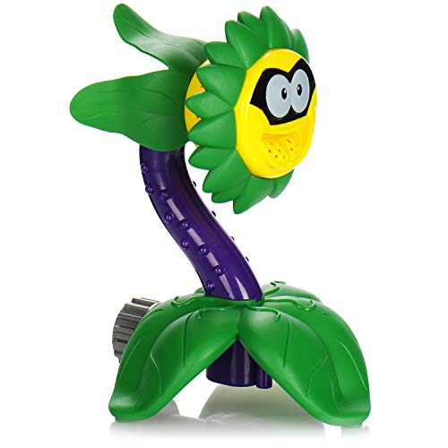 com-four® Wassersprinkler Blume - Wasserspielzeug für den Garten - Sprinkler für Kinder im Sommer (Blume - grün.gelb.lila) von com-four