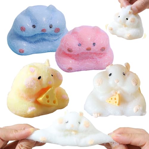 Cartoon-Hamster Squeeze Toy, 2025 Neuest Anti Stress Spielzeug, Squishy Fidget Toys Taba Squishy Hamster Squishy Fidget Spielzeug Sensorik Autismus Spielzeug Sensory Toys Kinder Erwachsene (4F) von comepew