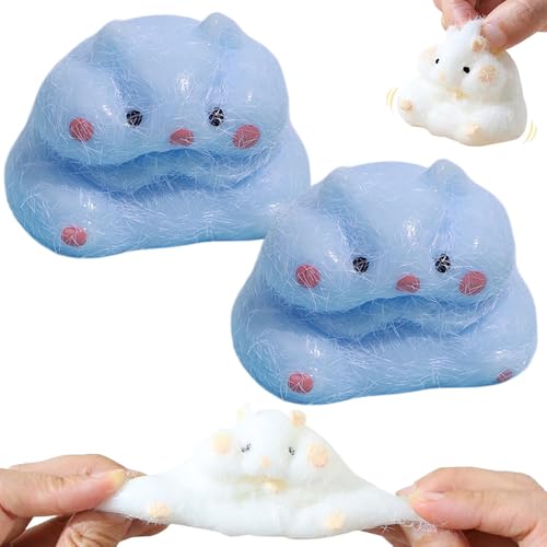 Cartoon-Hamster Squeeze Toy, 2025 Neuest Anti Stress Spielzeug, Squishy Fidget Toys Taba Squishy Hamster Squishy Fidget Spielzeug Sensorik Autismus Spielzeug Sensory Toys Kinder Erwachsene (Blau*2) von comepew