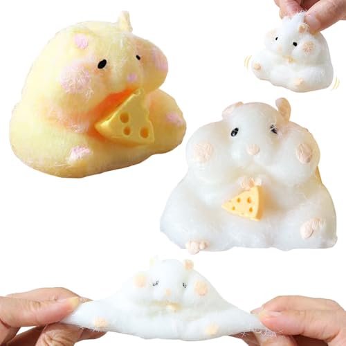 Cartoon-Hamster Squeeze Toy, 2025 Neuest Anti Stress Spielzeug, Squishy Fidget Toys Taba Squishy Hamster Squishy Fidget Spielzeug Sensorik Autismus Spielzeug Sensory Toys Kinder Erwachsene (G+W) von comepew