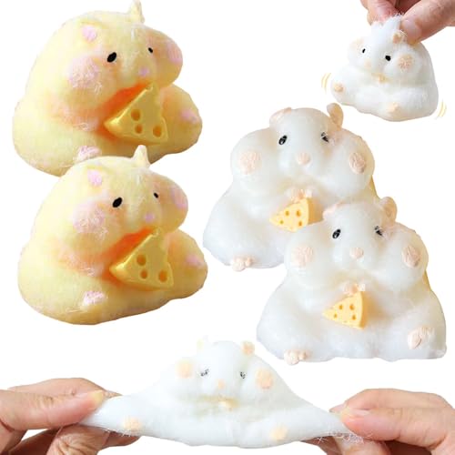 Cartoon-Hamster Squeeze Toy, 2025 Neuest Anti Stress Spielzeug, Squishy Fidget Toys Taba Squishy Hamster Squishy Fidget Spielzeug Sensorik Autismus Spielzeug Sensory Toys Kinder Erwachsene (G+W*2) von comepew