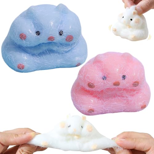 Cartoon-Hamster Squeeze Toy, 2025 Neuest Anti Stress Spielzeug, Squishy Fidget Toys Taba Squishy Hamster Squishy Fidget Spielzeug Sensorik Autismus Spielzeug Sensory Toys Kinder Erwachsene (R+B) von comepew