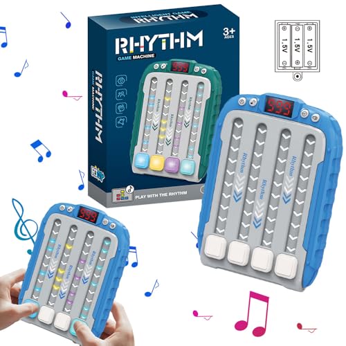 Electronic Music Rhythm Game Machine, 2024 Neuest Pop It Elektronisches Spiel, Quick Push Spiel Music Game Stress Spielzeug Handheld-Spielekonsole Fidget Toy für Kinder Erwachsene (Blau) von comepew