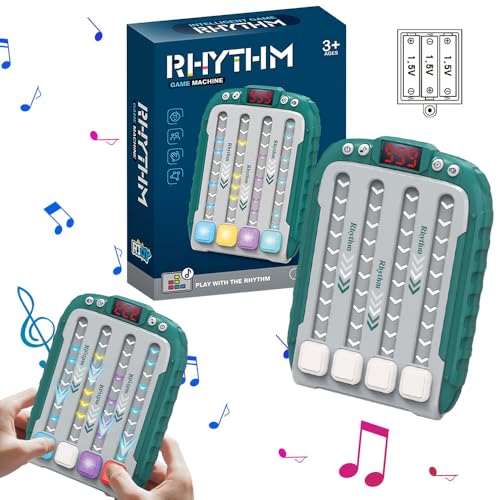 Electronic Music Rhythm Game Machine, 2024 Neuest Pop It Elektronisches Spiel, Quick Push Spiel Music Game Stress Spielzeug Handheld-Spielekonsole Fidget Toy für Kinder Erwachsene (Grün) von comepew