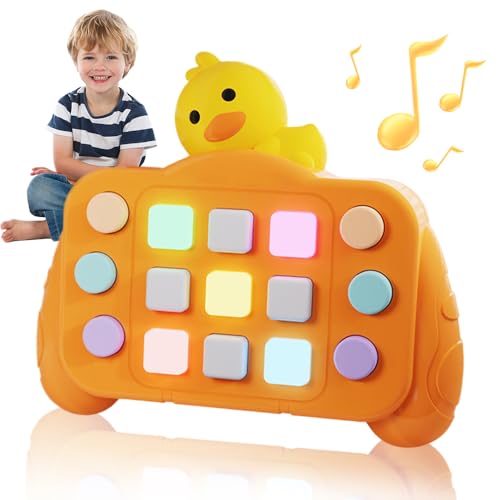 Pop It Elektronisches Spiel, 2024 Upgraded Quick Push Bubble Game, Puzzle Game Machine mit 999 Level 4 Modell Quick Push Push Spiel Pop Light up Spiel Puzzle Spiel Controller für Kinder (Orange) von comepew