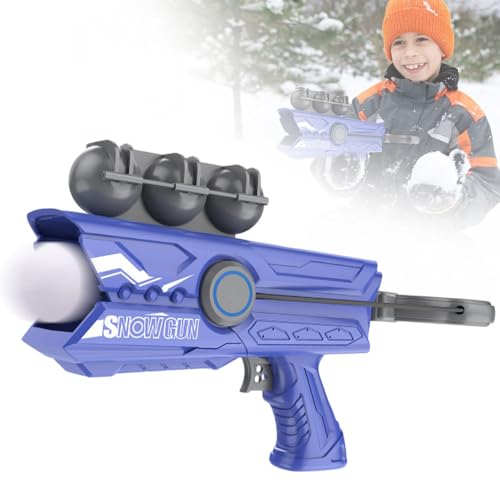 Snowball Shooter, 2025 Neu Winter Schneeball Maker, Schneeballzange mit 3 Bälle Schneeball Former Sandball Schneeball Clip Schneeballwerfer Outdoor Schneeballmacher für Kinder Schneeballkampf (Blau) von comepew