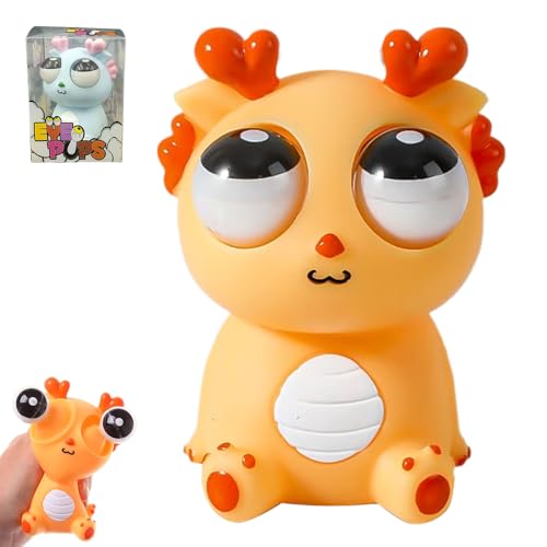 Stress Spielzeug, 2025 Neuest Stress Squeeze Spielzeug, Sensory Fidget Toy Dragon Fidget Toy Popping Out Eyes Squeeze Toys Stressbälle Lustig Augen Out Squeeze Spielzeug Anti Stress Spielzeug (Orange) von comepew