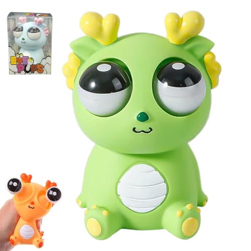 Stress Spielzeug, 2025 Neuest Stress Squeeze Spielzeug, Sensory Fidget Toy Dragon Fidget Toy Popping Out Eyes Squeeze Toys Stressbälle Lustig Augen Out Squeeze Spielzeug Anti Stress Spielzeug (Grün) von comepew