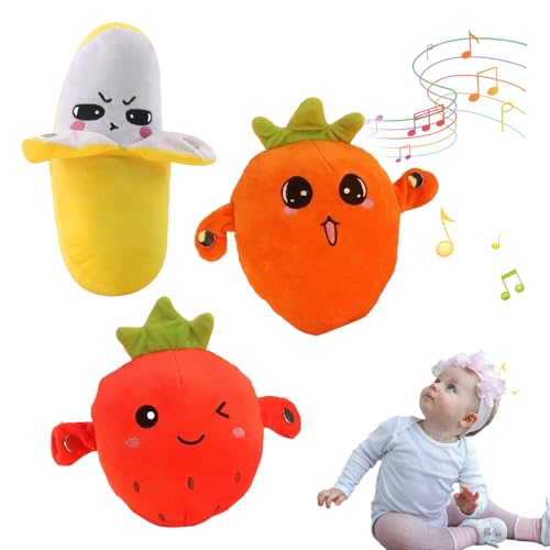 comepew Talking Toy Music Banana, 2024 Neuest Plüschtier Banane mit Induktionsgesang, Musik Babyspielzeug Interactive Plush Toys Rechargable Plüsch Spielzeug Lustige Kinder Stofftiere (3PCS) von comepew