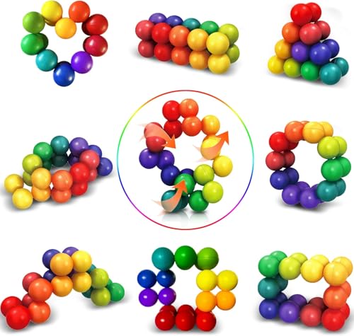 COMVASTARS 3D Puzzleball Sensorisches Spielzeug Büro-Schreibtisch-Spielzeug zum Abbau von Stress,Knobelspiele,EIN All-in-One-Anti-Stress-Spielzeug aus 20 Kugeln,Können die Form Nach Belieben ändern. von comvastars