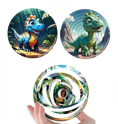 Spin Flip Puzzle,Kinderpuzzle3-8Jahren,360°Spin3DDinosaurier Puzzles,Rotierendes Puzzle Spielzeug,Doppelseitiges Design Puzzle,Gehirn Teaser,Fidget-Spielzeug,Tolles Geschenk für Erwachsene und Kinder von comvastars