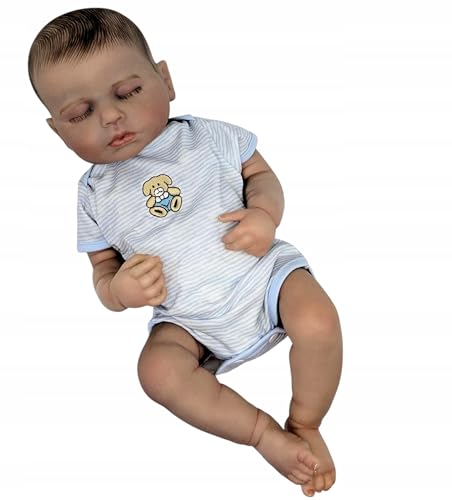 #cool_items Baby Mädchen – Anatomisch Korrekte Reborn Baby Puppe, Vinyl-Baby – 48 cm Realistische Neugeborenenpuppe mit Zubehör Kinder ab 3 Jahren – Ideal für Sammler (Antonio) von #cool_items