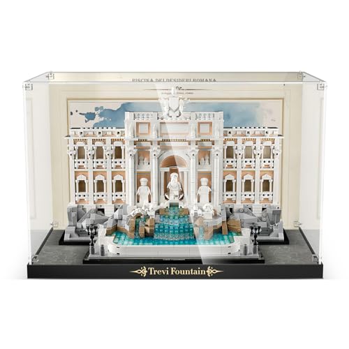 Acryl-Display-Vitrine kompatibel mit Lego 21062 Trevi-Brunnen, staubdichte transparente HD-Rückwand-Display-Vitrine für Lego 21062 (nur Box, kein Modell) von cooldac