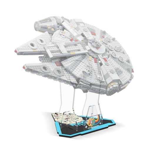 cooldac Acryl Display Ständer für Lego Star Wars 75257/75105 Millennium Falcon, Vertikaler Transparenter Ständer für Lego 75257/Lego 75105 Bausatz(Nur Display-Ständer, Kein Modell Enthalten) von cooldac