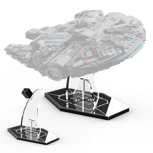 cooldac Acryl Display-Ständer kompatibel mit Lego 75375 Millennium Falcon Bausatz, Klarer Individueller Ständer kompatibel mit Lego Star Wars 75375(nur Display-Ständer, kein Modell Enthalten) von cooldac