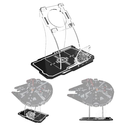 cooldac Acryl Display-Ständer kompatibel mit Lego 75389 Star Wars Dunkler Millennium Falke Bausatz, klarer individueller Ständer kompatibel mit Lego 75389(nur Display-Ständer, kein Modell Enthalten) von cooldac