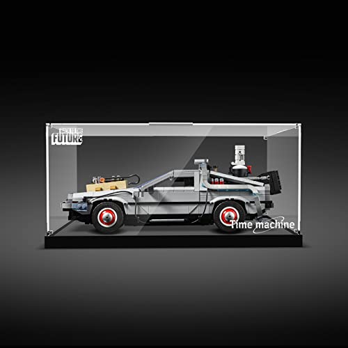 cooldac Acryl Vitrine Box kompatibel mit Lego 10300 Zurück in die Zukunft Delorean DMC 12 Zeitmaschine, staubdicht Transparent Clear Display Box Vitrine (Das Modell Nicht enthalten) von cooldac