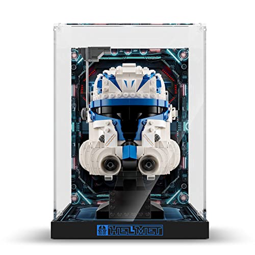 cooldac Acryl Vitrine Box kompatibel mit Lego 75349 Star Wars Captain Rex Helm Set, staubdicht Transparent Clear Display Box Vitrine (Das Modell Nicht enthalten) von cooldac