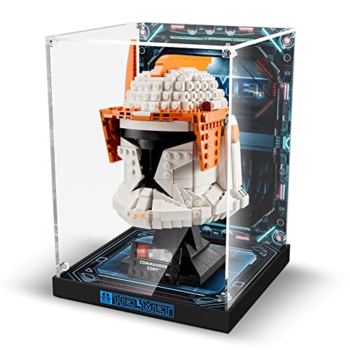 cooldac Acryl Vitrine Box für Lego 75350 Star Wars Clone Commander Cody Helm, staubdicht Transparent Clear Display Box Vitrine (Das Modell Nicht enthalten) von cooldac