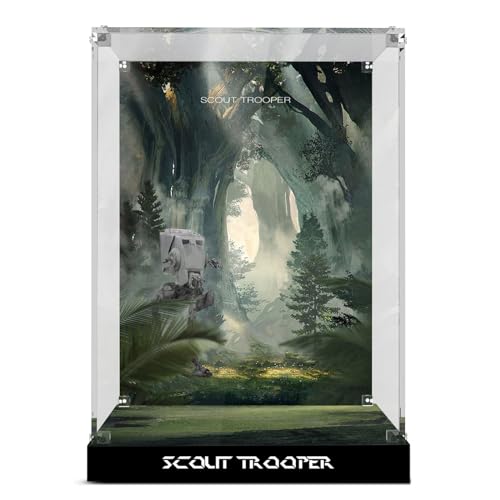 cooldac Acryl Vitrine Box kompatibel mit Lego Scout Trooper Helm 75305 Modell-Set, staubdicht transparent Vitrine(Modell Nicht im Lieferumfang enthalten) von cooldac