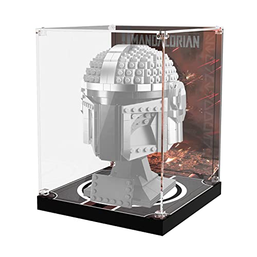 cooldac Acryl Vitrine Box kompatibel mit Lego The Mandalorian Helmet 75328 Modell, staubdicht Transparent Clear Display Box Vitrine (Nur Box, kein Lego-Modell von cooldac