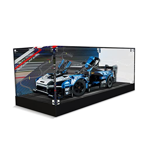 cooldac Acryl-Vitrine Box kompatibel mit Lego Technic McLaren Senna GTR 42123 Auto-Bausteine Modellset, Staubdicht Transparent Clear Display Box Vitrine (Modell Nicht im Lieferumfang enthalten) von cooldac