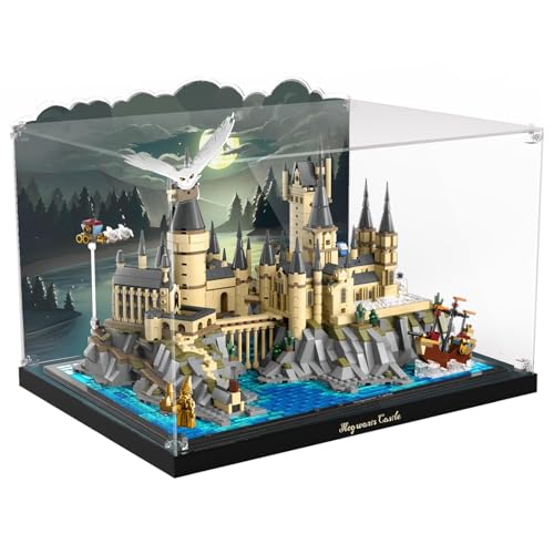 cooldac Acryl Vitrine kompatibel mit Lego 76419 Harry Potter Schloss Hogwarts Set(Nur Acryl Vitrine, Kein Lego), Staubdicht Transparent Universal Vitrine Kompatibel mit Lego 76419 Harry Potter von cooldac