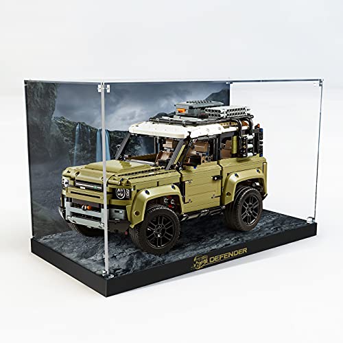 cooldac Acryl-Vitrine kompatibel mit Lego Technic Land Rover Defender 42110 Autobausteine Modellset, Staubdicht Transparent Clear Display Box Vitrine (Das Modell Nicht enthalten) von cooldac