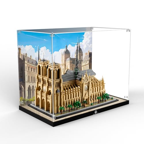 cooldac Acryl-Vitrine kompatibel mit Lego 21061 Notre Dame de Paris, Staubdichte&Durchsichtige Vitrine kompatibel mit Lego Architecture 21061 Baukasten(Nur Vitrine, Lego-Modell Nicht Inbegriffen) von cooldac