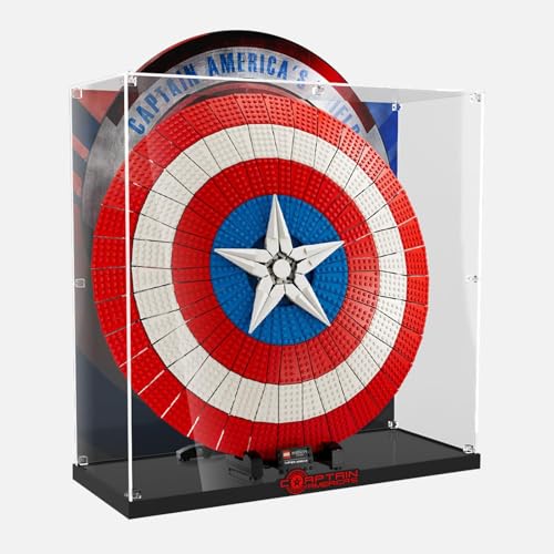 cooldac Acryl Vitrine kompatibel mit Lego 76262 Marvel Captain Americas Schild Set, Staubdicht Transparent Display Vitrine Kompatibel mit Lego 76262 Modelle(Das Modell Nicht Enthalten) von cooldac