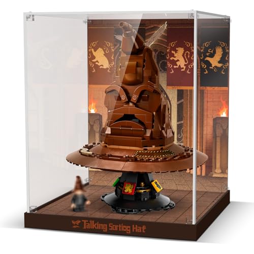 cooldac Acryl-Vitrine kompatibel mit Lego Harry Potter 76429 der sprechende Hut, Staubdichte&durchsichtige Vitrine kompatibel mit Lego 76429 Baukasten(Nur Vitrine, Lego-Modell Nicht Inbegriffen) von cooldac