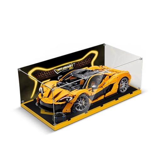 cooldac Acryl-Vitrine kompatibel mit Lego Technic 42172 Mclaren P1 ,Staubdichtes Transparentes HD Backdrop Display Case kompatibel mit Lego Technic 42172 Baukasten(Nur Box, Kein Modell) von cooldac