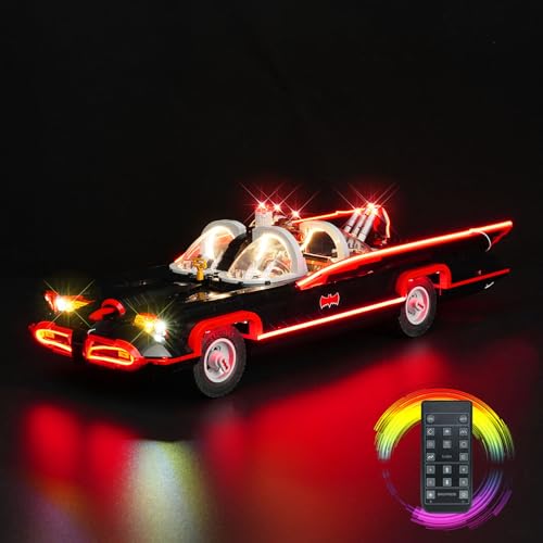 cooldac LED-Licht Kit Kompatibel mit Lego B'atman: The Classic TV Series Batmobile Fernbedienung Version, Beleuchtungsset Kompatibel mit Lego 76328 Classic TV Series Batmobile Lichter,Keine Modelle von cooldac