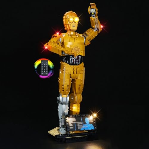 cooldac LED-Licht Kit Kompatibel mit Lego Star Wars c-3po B, LED Beleuchtungsset Kompatibel mit Lego c3po 75398(nur Lichter, Keine Modelle) (c-3po B 75398 Optical Version) von cooldac