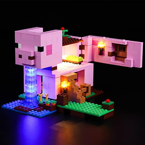 cooldac LED Licht Kit Kompatibel mit Lego 21170 Minecraft Das Schweinehaus Bauset(nur Lichter, Keine Modelle) Led Beleuchtungsset Kompatibel mit Lego 21170 Minecraft Das Schweinehaus Bausteine Modell von cooldac