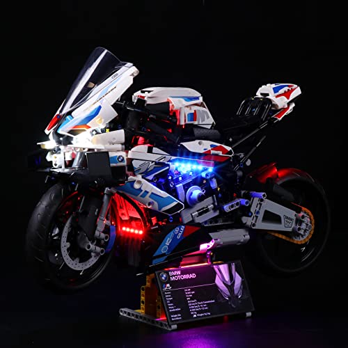 cooldac LED Licht Kit für Lego 42130 Technic BMW M 1000 RR Motorrad Modell, USB-Anschluss Beleuchtungsset Kompatibel mit Lego 42130 (nur Lichter, Keine Lego-Modelle) von cooldac