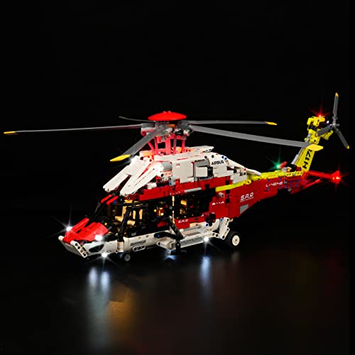 cooldac LED Licht-Kit Kompatibel mit Lego 42145 Technic Airbus H175 Rettungshubschrauber Bausteinen Modell, Led Beleuchtungs Set Kompatibel mit Lego 42145 (nur Lichter, Keine Modelle) von cooldac