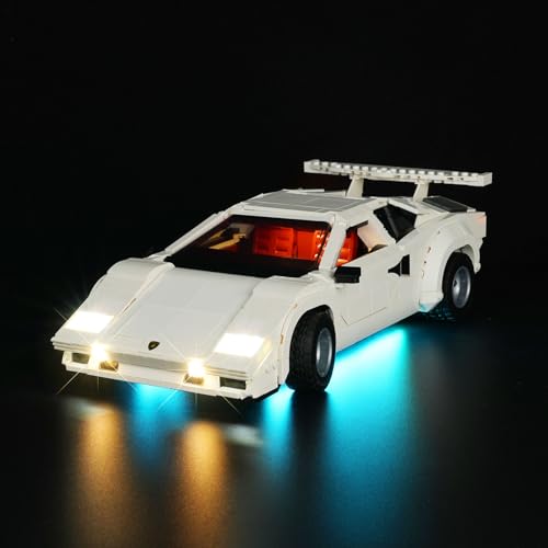 cooldac LED-Licht Kit Kompatibel mit Lego Lamborghini Countach 5000 Quattrovalvole, LED Beleuchtungsset Kompatibel mit Lego 10337 Lamborghini Countach 5000 (Keine Modelle) von cooldac