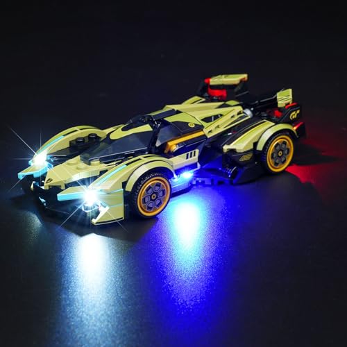 cooldac LED-Licht Kit Kompatibel mit Lego Lamborghini Lambo V12 Vision GT Supersportwagen, LED Beleuchtungsset Kompatibel mit Lego 76923 Lamborghini Lambo V12 GT (Keine Modelle) von cooldac