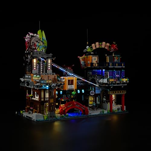 cooldac LED Licht Set Kompatibel mit 71799 Ninjago City Markets, Fernbedienung Licht Set Kompatibel mit 71799 Ninjago City Markets Bausteine Modell (nur Lichter, Keine Modelle) von cooldac