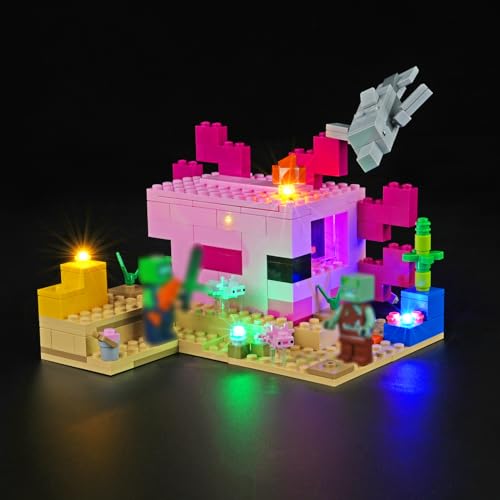 cooldac LED Licht Set Kompatibel mit Lego 21247 Minecraft Das Axolotl Haus Set, Kreative Dekorlichter Set Kompatibel mit Lego 21248 Minecraft Das Axolotl Haus Bausteine Modell. von cooldac