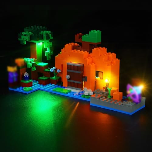 cooldac LED Licht Set Kompatibel mit Lego 21248 Minecraft Die Kürbisfarm Set, Kreative Dekorlichter Set Kompatibel mit Lego 21248 Minecraft Die Kürbisfarm Bausteine Modell. von cooldac