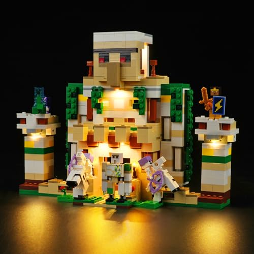 cooldac Led Licht Kit Kompatibel mit Lego 21250 Minecraft Die Eisengolem-Festung, Kreative Dekorlichter Set Kompatibel mit Lego Minecraft 21250 Die Eisengolem-Festung Modell. von cooldac