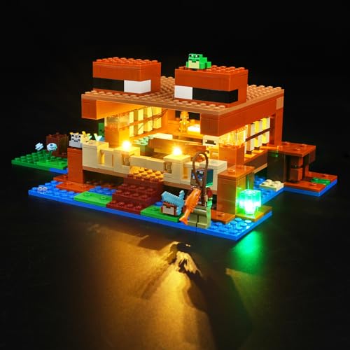 cooldac Led Licht Kit Kompatibel mit Lego 21256 Minecraft Das Froschhaus (nur Beleuchtung, Keine Modelle), Kreative Dekorlichter Set Kompatibel mit Lego 21256 Minecraft Das Froschhaus Baustein von cooldac