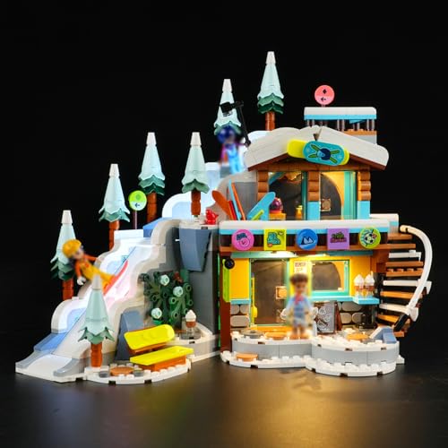 cooldac Led Licht Kit für Lego 41756 Holiday Skipiste und Café Bauset(Nur Beleuchtung, Kein Lego), Kreative Dekorlichter Set Kompatibel mit Lego 41756 Friends Skipiste und Café Baustein Modell von cooldac