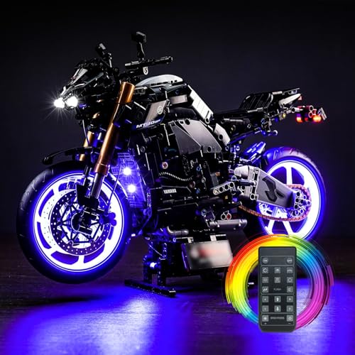 cooldac Led Licht Kit Kompatibel mit Lego 42159 Technic Yamaha MT-10 SP, Fernbedienung Kreative Dekorlichter Set Kompatibel mit Lego 42159 Technic Yamaha MT-10 SP Bausteine Modell. von cooldac