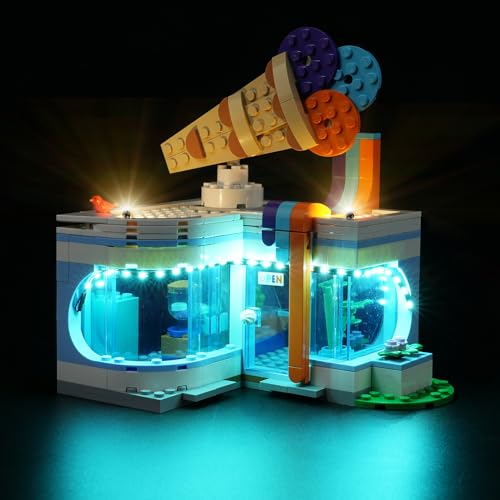 cooldac Led Licht Kit Kompatibel mit Lego 60363 City Eisdiele Set(nur Beleuchtung, Keine Modelle), Kreative Dekorlichter Set Kompatibel mit Lego City 60363 Eisdiele Baustein Modell von cooldac